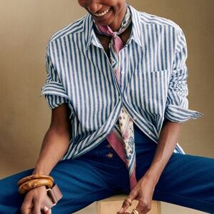 Sezane Max Shirt Striped Blue - Size 4